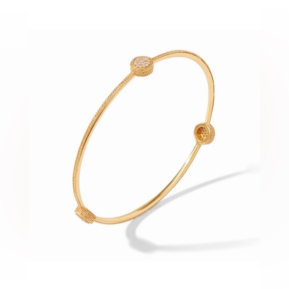 NWT Authentic Minimalist Luxury Julie Vos Pave' Obsidian Black Medium Bangle - Picture 4 of 17